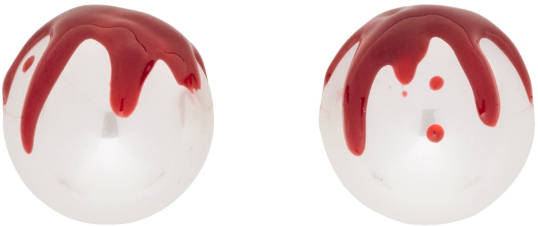 Shushu/Tong: White YVMIN Edition Pearl Blood Earrings | SSENSE