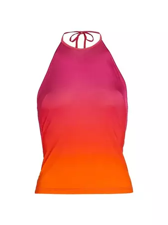 pink orange swim Ombré Halter Top | Saks Fifth Avenue