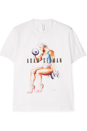 Adam Selman Sport | Printed stretch-cotton jersey T-shirt | NET-A-PORTER.COM