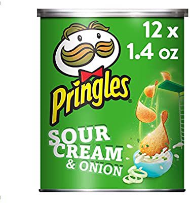 Amazon.com: Pringles Potato Crisps Chips - Sour Cream and Onion Flavored Salty Snack, Lunch Food, Single Serve 1.4 oz Cans (Pack of 12)
