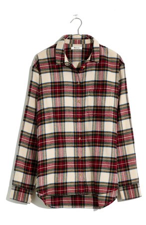 Madewell Tartan Plaid Flannel Oversize Ex-Boyfriend Shirt | Nordstrom