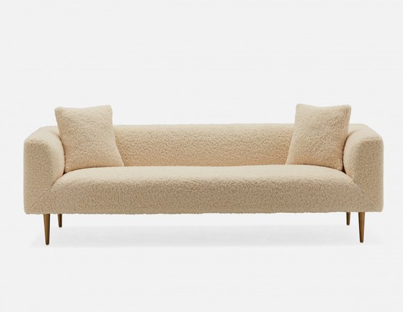 SVEN Cream Faux shearling 3-seater sofa | Structube