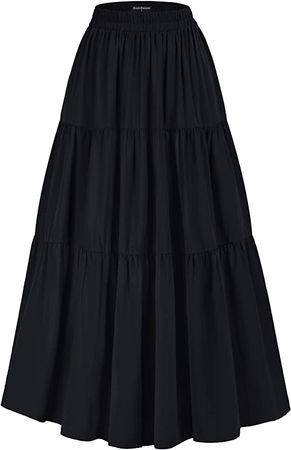 Amazon.com: Scarlet Darkness Maxi Long Skirts for Women Elastic High Waisted Renaissance Skirt with Pockets : Clothing, Shoes & Jewelry