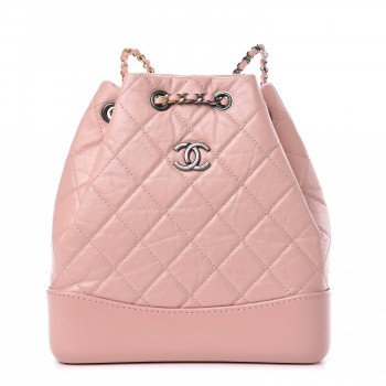 CHANEL Aged Calfskin Quilted Small Gabrielle Backpack Pink 387337