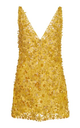 Floral-Embroidered Mini Dress By Valentino | Moda Operandi