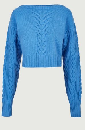 Wool Boat Neck Sweater Blue