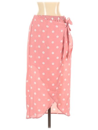 Dreamers 100% Polyester Polka Dots Pink Casual Skirt Size S - 61% off | thredUP
