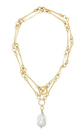 Pippa Pearl 24k Gold-Plated Necklace By Brinker & Eliza | Moda Operandi