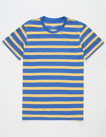 BLUE CROWN Simple Stripe Blue & Yellow Mens T-Shirt - BLUE - 335417200 | Tillys