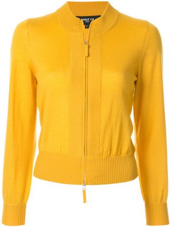 Paule Ka Knitted Bomber-Style Cardigan 401CA02 Yellow | Farfetch