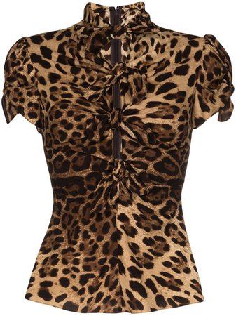 Dolce & Gabbana Knotted leopard-print Shirt - Farfetch