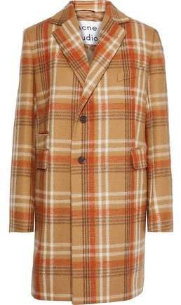 Checked Wool-blend Coat