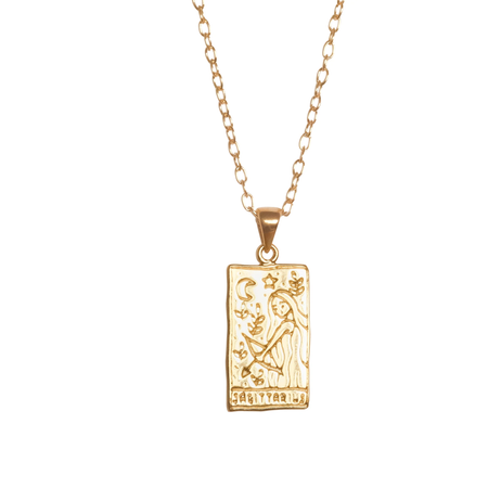 Sagittarius gold pendant necklace