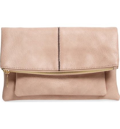 Sole Society Lalet Fold Over Faux Leather Clutch | Nordstrom