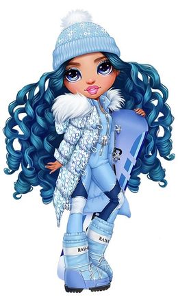 Rainbow High Doll Blue Snowboard Winter