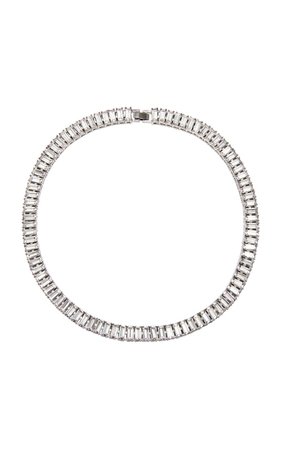 Swag Crystal-Embellished Brass Collar Necklace By Fallon | Moda Operandi