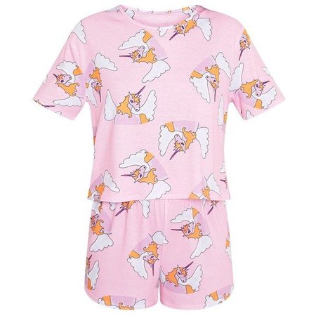 pink unicorn pajama set