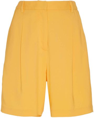 Sally LaPointe High-Waist Pleated Crepe Shorts Size: 2