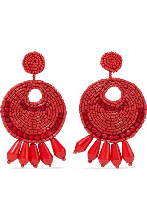 Beaded gold-tone clip earrings | KENNETH JAY LANE | Sale up to 70% off | THE OUTNET
