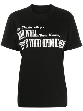 Sacai relaxed-fit slogan-print T-shirt - Farfetch