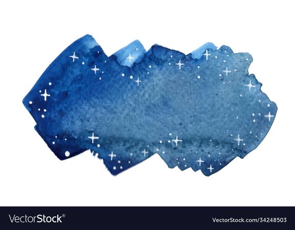 Night sky with star banner brush stroke watercolor