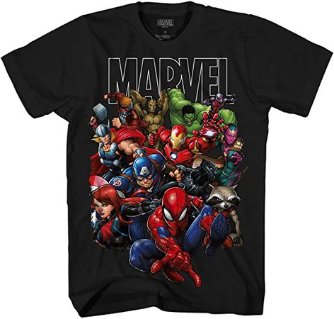 Amazon.com: Marvel Avengers Guardians of The Galaxy Team Up All Time Men's Adult Graphic Tee T-Shirt (Black,Large) : Clothing, Shoes & Jewelry