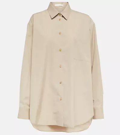 Brant Oversized Cotton Shirt in Beige - The Row | Mytheresa