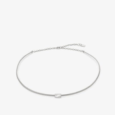 Silver-colored necklace - BAGUETTE NECKLACE | Fendi