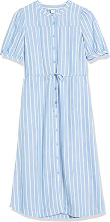 Amazon.com: Amazon Essentials Women's Half-Sleeve Waisted Midi A-Line Dress : Clothing, Shoes & Jewelry
