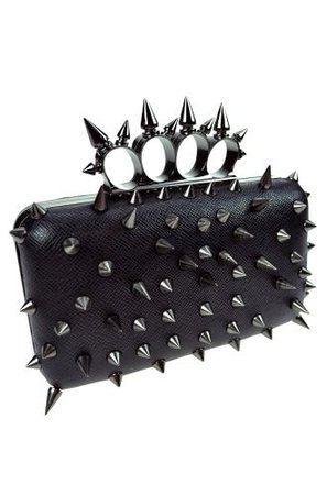Black Spiked Knuckle Clutch Purse