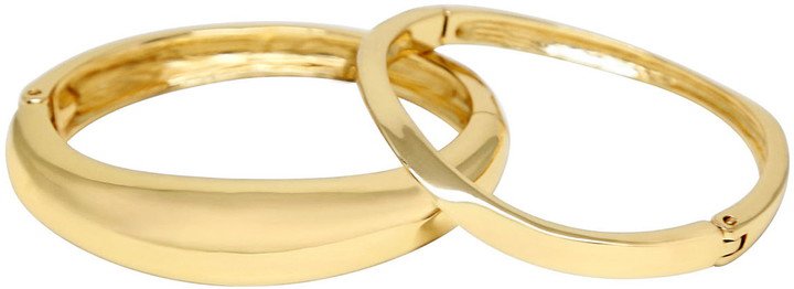 Set of 2 Gold Bangle Bracelets