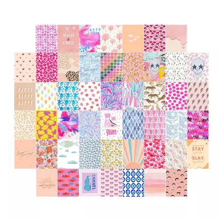 Preppy Patterns Wall Collage Cards