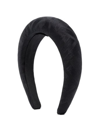 Shop black Fendi black FF padded silk hairband with Express Delivery - Farfetch