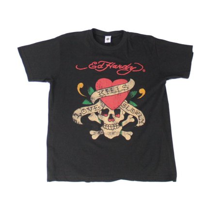 Ed Hardy T-Shirts - Mens T-Shirt Black Crew Neck Skulls & Roses Tee $44 XL - Walmart.com - Walmart.com