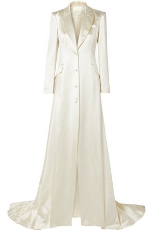 Danielle Frankel | Jean silk and wool-blend satin coat | NET-A-PORTER.COM