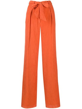 Shop orange Gabriela Hearst Tomazia tie-waist trousers with Express Delivery - Farfetch