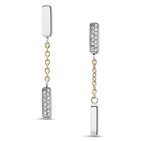 Two-Tone Stainless Steel Chain and Glitz Studs - Fossil