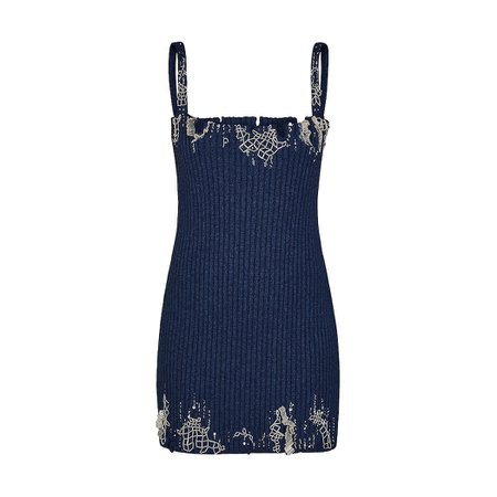 Embroidered Strap Knit Dress - Ready-to-Wear | LOUIS VUITTON ®