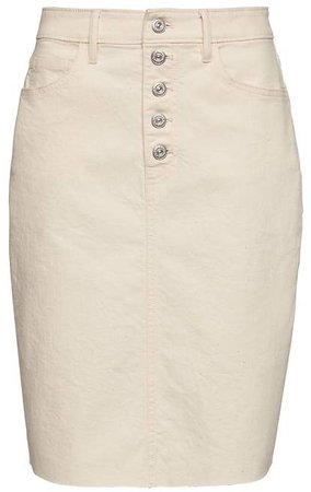 Button-Fly Denim Skirt