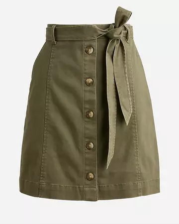 Factory: Chino Button-front Mini Skirt For Women