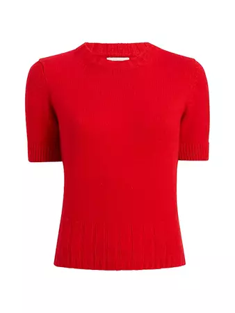 Shop Khaite Luphia Short-Sleeve Sweater | Saks Fifth Avenue