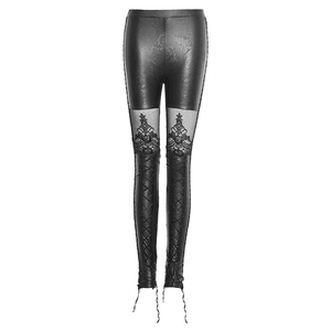 Macbeth Corseted Black Leggings with Lace by Punk Rave