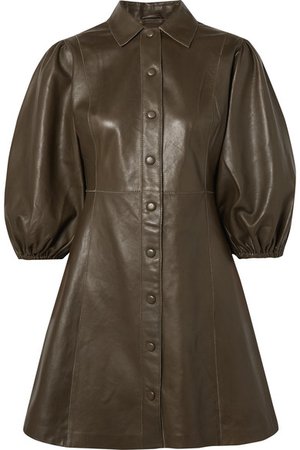 GANNI | Meranti leather mini dress | NET-A-PORTER.COM