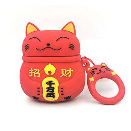 Amazon.com: Airpods Case, Gtinna 3D Cute Cartoon Lucky Cat Airpods Cover Soft Silicone Rechargeable Headphone Cases,AirPods Case Protective Silicone Cover and Skin for Apple Airpods 1st/2nd Charging Case (Red): Home Audio & Theater