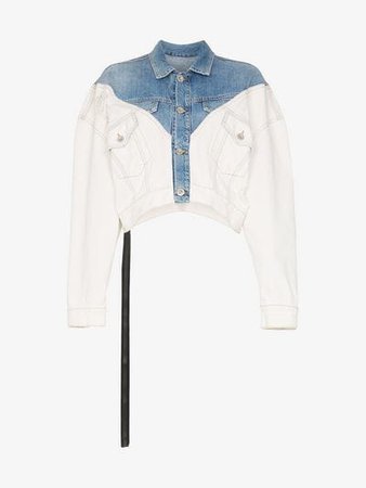 Unravel Project cropped mixed denim jacket | Browns