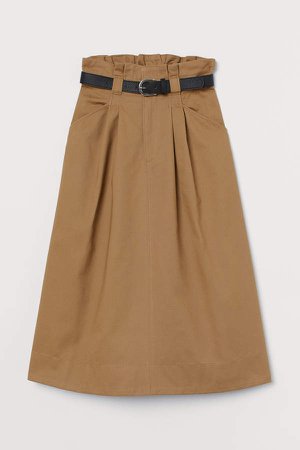 Paper-bag Skirt - Beige