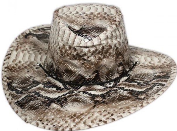 snake print cowboy hat