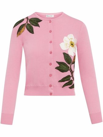 Oscar De La Renta floral-embroidered Cardigan - Farfetch