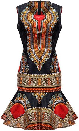 Amazon.com: Shenbolen Woman African Print Dress Dashiki