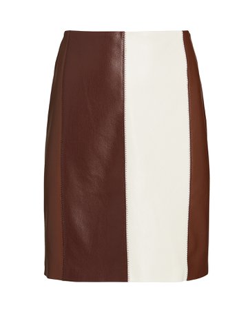 Nanushka Luyu Striped Vegan Leather Skirt | INTERMIX®